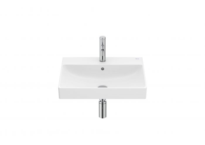Umywalka ceramiczna FINECERAMIC ROCA ONA ścienna z otworem z przelewem 550 x 460 x 160 mm biała bez powłoki w komplecie: zestaw montażowy | A327685000