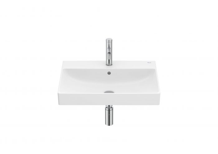 Umywalka ceramiczna FINECERAMIC ROCA ONA ścienna z otworem z przelewem 600 x 460 x 160 mm biała bez powłoki w komplecie: zestaw montażowy | A327686000