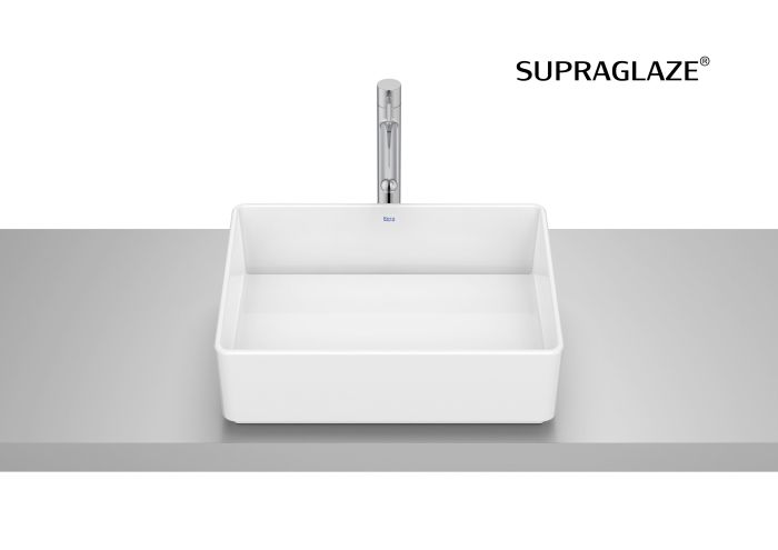 Umywalka ROCA TURA nablatowa 450 x 350 x 135 mm biała z powłoką Superglaze  | A327691S00