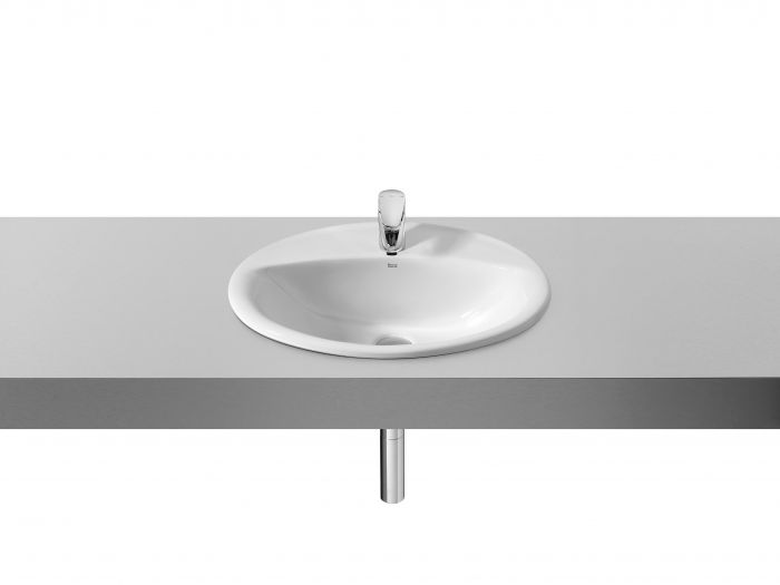 Umywalka ceramiczna ROCA ALOA blatowa z otworem z przelewem 560 x 475 x 190 mm biała z powłoką Supraglaze | A327865S00