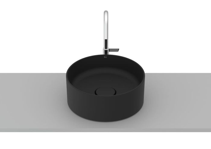 Umywalka FINECERAMIC ® ROCA Terra nablatowa okrągła 300 x 125 mm czarny mat | A32787U080