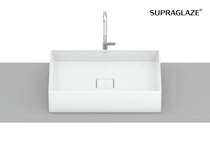 Umywalka ceramiczna FINECERAMIC ROCA TERRA nablatowa prostokątna 360 x 128 mm biała | A32787ZS00