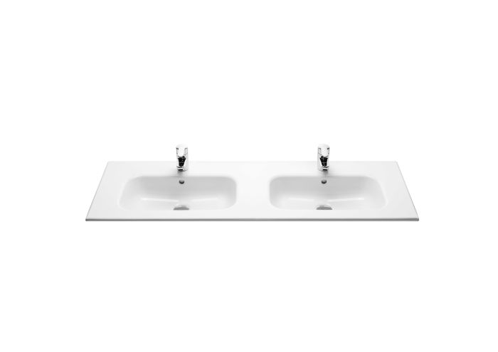 Umywalka ceramiczna ROCA VICTORIA meblowa podwójna 2-otworowa z 2 przelewami 1190 x 460 x 110 mm biała | A32799A000