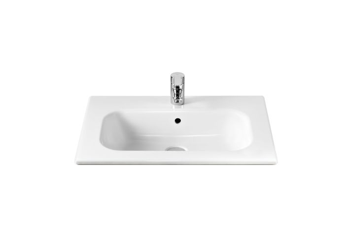 Umywalka ceramiczna ROCA VICTORIA UNIK podwójna z otworem z przelewem 600 x 490 x 160 mm biała | A32799E000