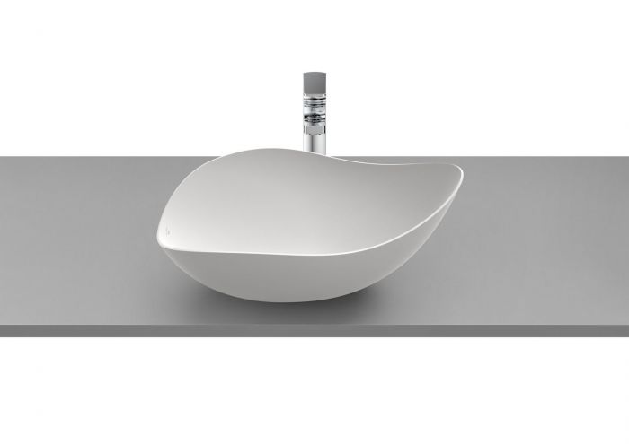 Umywalka FINECERAMIC ROCA OHTAKE nablatowa asymetryczny bez otworu bez przelewu 540 x 375 x 185 mm beżowa | A327A13650