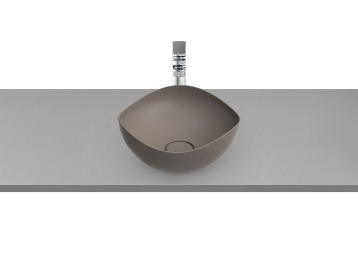 Umywalka FINECERAMIC ROCA OHTAKE nablatowa asymetryczny bez otworu bez przelewu 375 x 375 x 175 mm kawa  | A327A15660