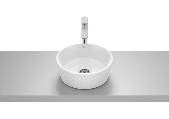 Umywalka ceramiczna ROCA OPTICA ROUND nablatowa mała okrągły bez otworu bez przelewu 350 x 350 x 130 mm biała mat bez powłoki | A327B15620