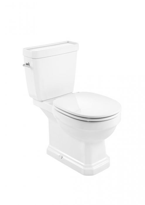 Miska kompaktowa ceramiczna ROCA CARMEN stojąca Rimless z odpływem podwójnym z zestawem mocujacym i kolano odpływowe 37 x 67 x 40 cm biała | A3420A7000