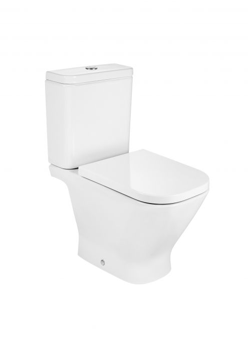 GAP SQUARE miska wc stojąca z kołnierzem zamkniętym odpływ poziomy 36.5 x 65 x 79 cm biała z powłoką Supraglaze