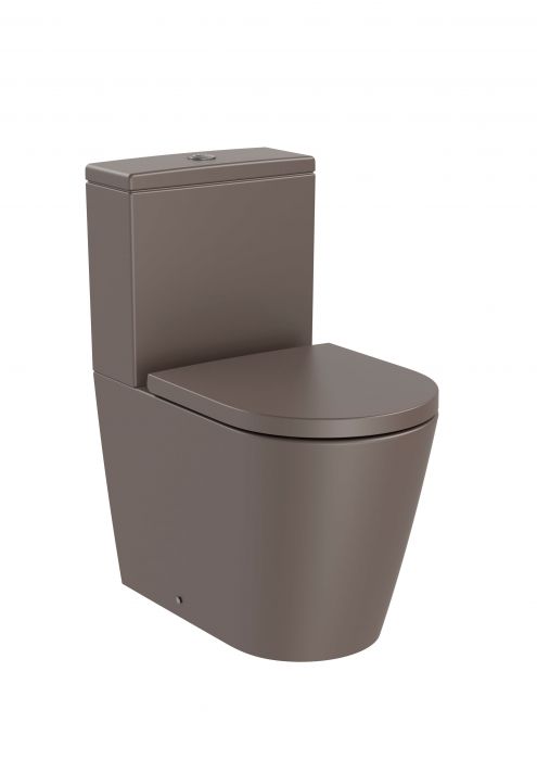 Miska WC ceramiczna stojąca ROCA INSPIRA ROUND bezkołnierzowa Rimless w komplecie: zestaw montażowy 37.5 x 60 x 76 cm cafe | A342529660