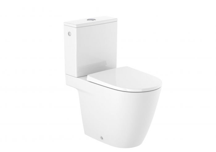 ONA miska WC ceramiczna bezkołnierzowa Rimless z odpływem podwójnym 36 x 67.5 x 42 cm biała w komplecie: zestaw montażowy do podłogi