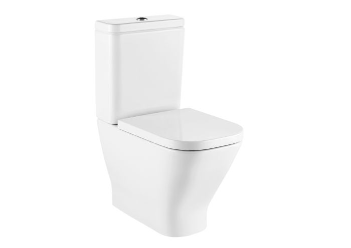 Miska WC ceramiczna stojąca ROCA GAP SQUARE bez kołnierza, do kompaktu 34.5 cm biała  | A34273AS00