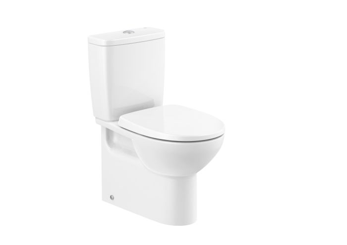 Miska WC do kompaktu Rimless o/podwójny przyścienna ROCA Viktoria bezkołnierzowa 61 biały | A342V05000