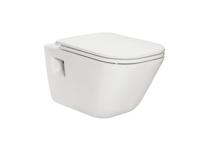 Miska WC montaż do ściany na stelażu ROCA GAP podwieszana Rimless - bezkołnierzowa 35 x 54 cm biała | A34647F000