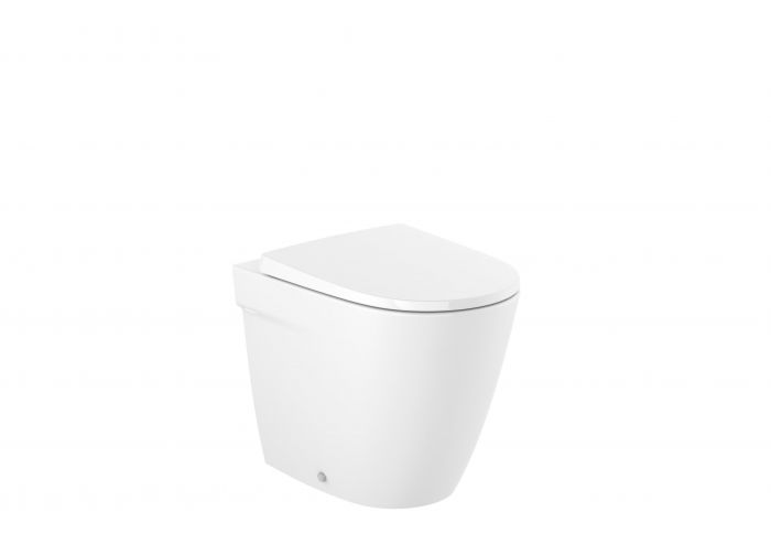 Miska WC ceramiczna stojąca przyścienna ROCA ONA Rimless w komplecie: zestaw montażowy 36 x 53 cm biała | A347687000