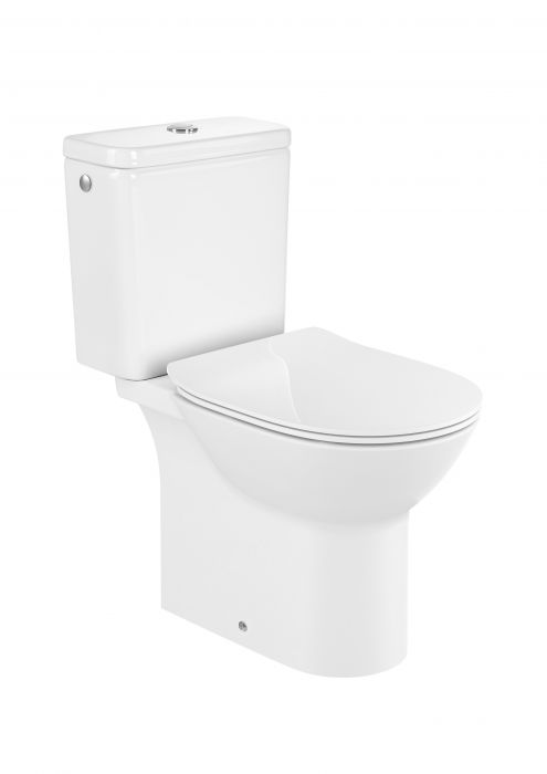 DEBBA ROUND PACK zestaw WC ceramiczny kompakt biały w komplecie: zbiornik i deska slim