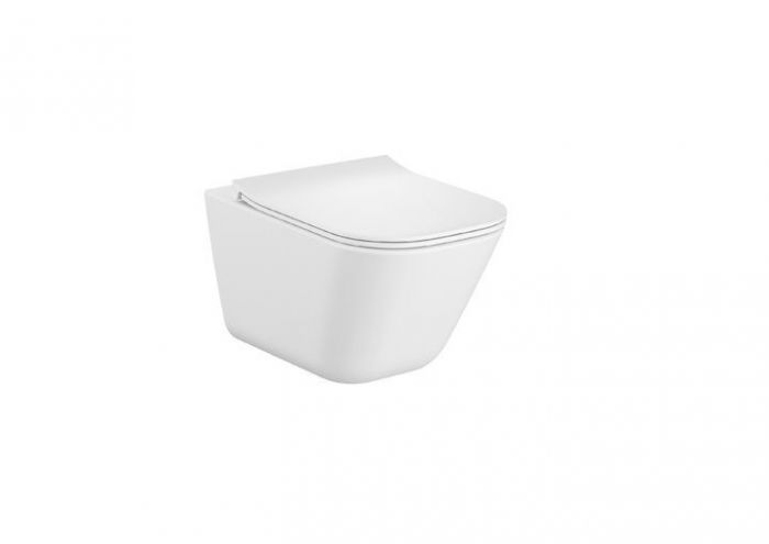 GAP Square zestaw WC ceramiczny podwieszany 35 x 54 x 40 cm biały w komplecie: miska Rimless (A34647L000) i deska wolnoopadająca ultraslim (A801472003)