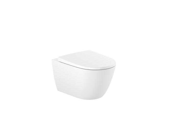 Miska WC ceramiczna wisząca ROCA ONA Rimless Vortex 36 x 53 cm z deską wolnoopadającą  | A34H684000