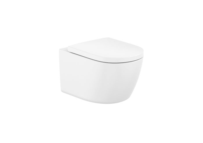 Miska WC ceramiczna wisząca ROCA MERIDIAN Rimless Vortex 36 x 54 cm z deską wolnoopadającą  | A34H741000