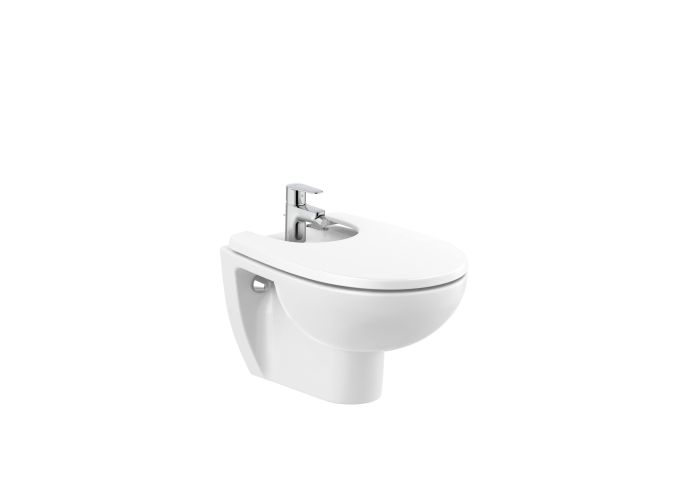Bidet podwieszany montaż na stelażu/do ściany ROCA Victoria zaokrąglony 53 x 43.5 cm biały | A355V05000
