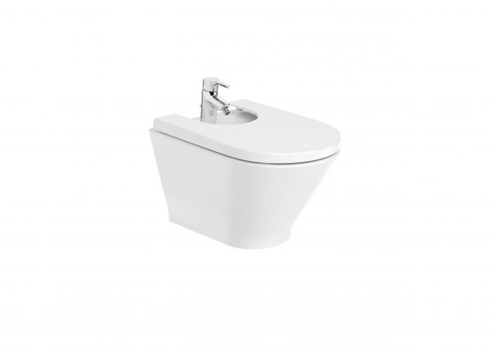 Bidet ceramiczny montaż na stelażu lub do ściany z powłoką Supraglaze ROCA GAP Round podwieszany 35.5 x 44 x 54 cm biały  | A3570N6S00