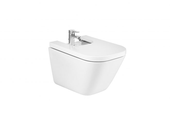 GAP bidet podwieszany z otworem z ukrytymi mocowaniami 35 x 54 x 40 cm biały z powłoką Supraglaze