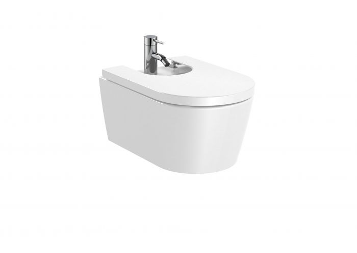 Bidet podwieszany z powłoką Supraglaze ROCA INSPIRA ROUND z zestawem montażowym 37 x 25 x 56 cm biały | A357525S00