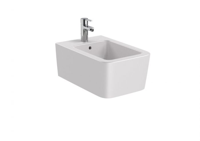 Bidet podwieszany ROCA INSPIRA SQUARE z zestawem montażowym 37 x 23 x 56 cm perłowy | A357535630