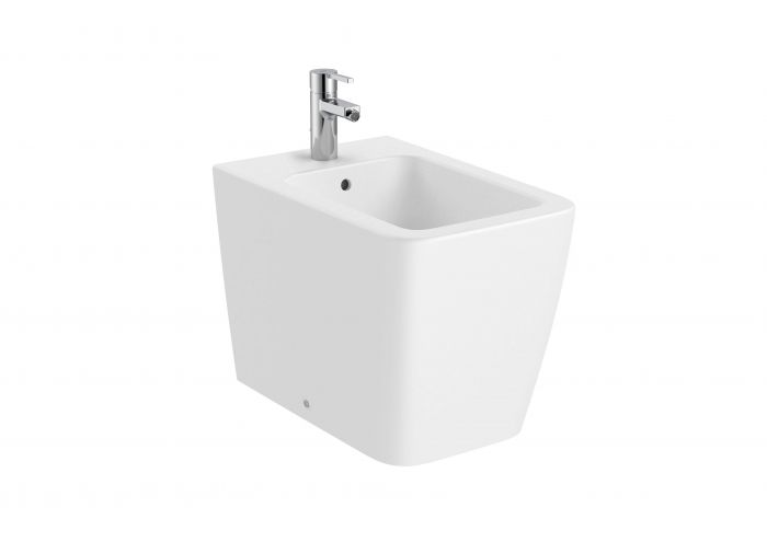 Bidet ceramiczny ROCA INSPIRA SQUARE stojący w komplecie zestaw montażowy 37 x 40 x 56 cm biały matowy  | A357537620