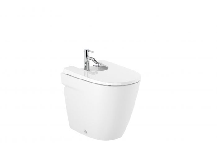 Bidet ceramiczny przyścienny stojący z powłoką Supraglaze ROCA ONA w komplecie zestaw montażowy 36 x 42 x 53 cm biały | A357687S00