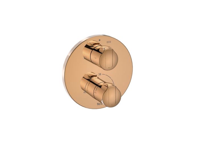 Bateria wannowo-natryskowa termostatyczna ROCA T-1000 rose gold konieczność kompletacji z A525869403 - ROCABOX Uniwersalny element podtynkowy | A5A0D09RG0