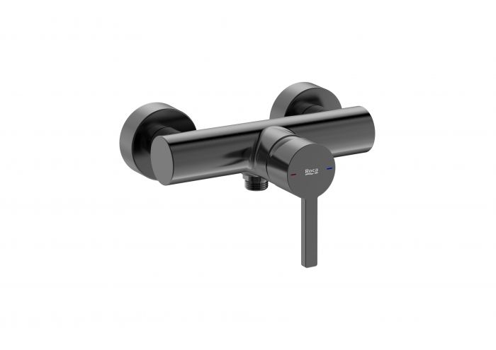 Bateria natryskowa ścienna ROCA NAIA 1-uchwytowa 2-otworowa brushed titanium black | A5A2196NM0