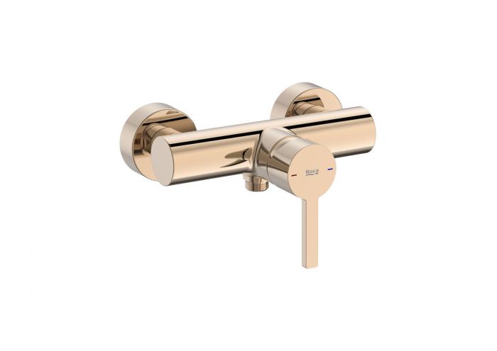 Bateria natryskowa ścienna ROCA NAIA 1-uchwytowa 2-otworowa rose gold | A5A2196RG0