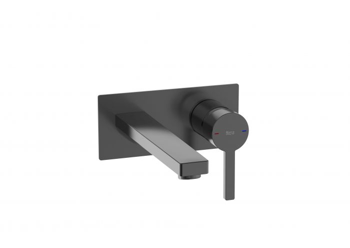 Bateria umywalkowa ścienna ROCA NAIA BLACK 1-uchwytowa brushed titanium black | A5A3596NM0