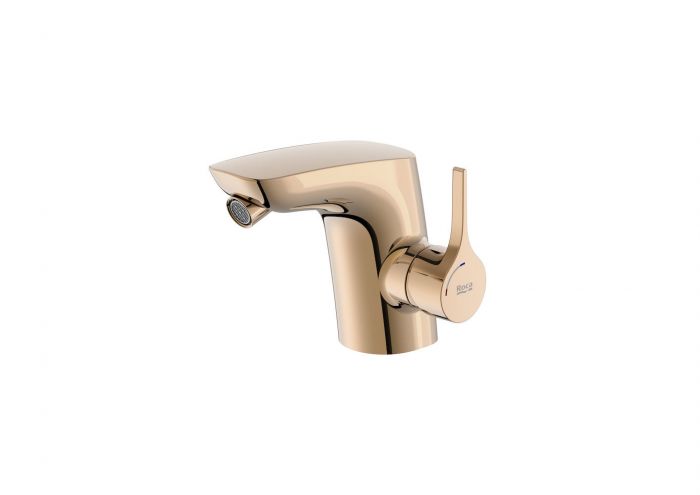 Bateria bidetowa stojąca ROCA INSIGNIA 1-uchwytowa 1-otworowa rose gold elastyczne przewody zasilające w zestawie | A5A6A3ARG0