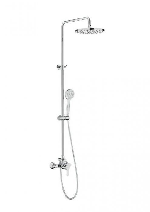 Kolumna natryskowa ROCA L20 chrom w komplecie: bateria prysznicowa, głowica prysznicowa d254 mm, słuchawka d80 mm, wąż prysznicowy 1500 mm | A5A9709C00