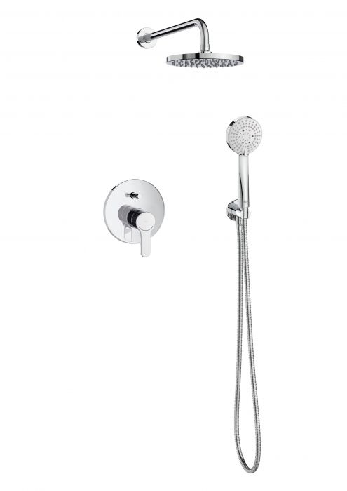 Zestaw prysznicowy ROCA L20 podtynkowy chrom pack 3w1 w komplecie: bateria prysznicowa, głowica prysznicowa d254 mm, słuchawka d80 mm, wąż prysznicowy 1500 mm | A5D1809C00