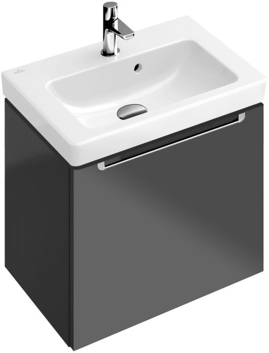 Szafka podumywalkowa podwieszana 485 x 380 x 420 mm white matt 1 element wysuwany z uchwytem w kolorze chrom błyszczący VILLEROY & BOCH Subway 2.0 | A68510MS