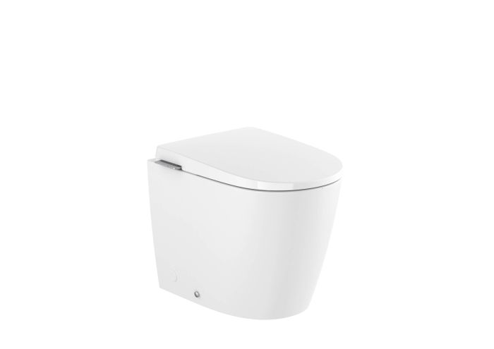 Miska WC ceramiczna stojąca ROCA AVANT-E ze zintegrowanym zbiornikiem In-Tank (zewnętrzne podłączenie wody), zasilanie 230V 38.5 x 56.5 cm  | A80336MS01