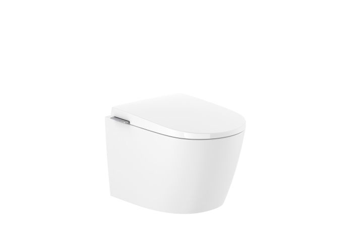 Miska WC ceramiczna podwieszana ROCA AVANT-E ze zintegrowanym zbiornikiem In-Tank zasilanie 230V 38.5 x 56.5 cm  | A80336NS01