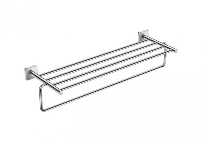 Półka ścienna ROCA VICTORIA z wieszakiem na ręcznik metalowa 62,5 x 19,8 x 13,5 cm chrom błyszczący | A816660001