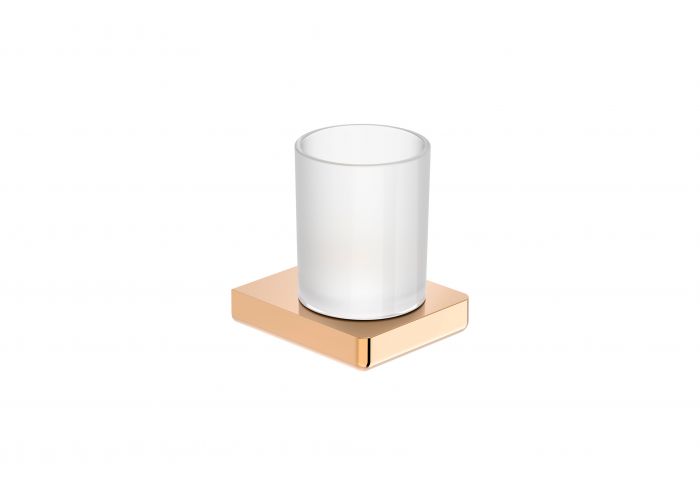 Kubek na szczoteczki ścienny ROCA TEMPO szklany 105 x 90 x 112 mm rose gold | A817021RG0
