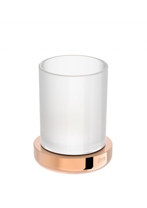 Kubek na szczoteczki stojący ROCA TEMPO szklany wysokość 112 mm szerokość 105 mm rose gold | A817022RG0