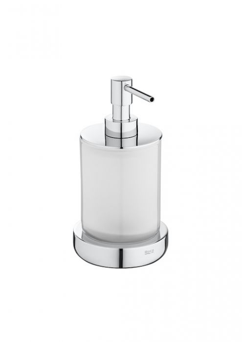 Dozownik na szczoteczki stojący ROCA TEMPO szklany wysokość 165 mm szerokość 87 mm biały/chrom | A817026001