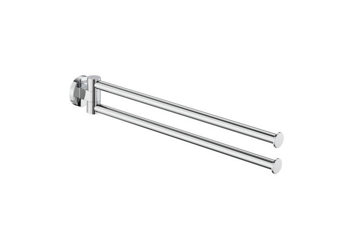 Wieszak punktowy dwuramienny, ścienny ROCA HOTELS 2.0 metalowy 69 x 56 x 432 mm chrom | A817578C00