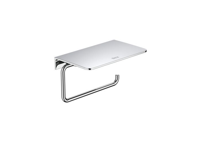 Wieszak na papier toaletowy z półką, ścienny ROCA HOTELS 2.0 metalowy 150 x 90 x 87 mm chrom  | A817581C00