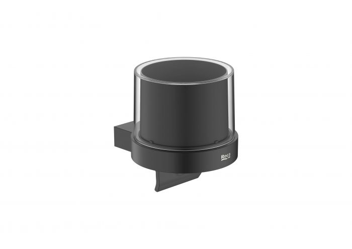 Dozownik na mydło ścienny ROCA HOTELS ROUND pojemność 240ml metalowy 110 x 128 x 129 mm czarny mat | A817590C40