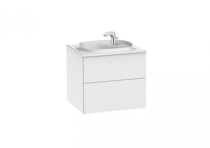 Zestaw łazienkowy 600 x 505 x 525 mm biały ROCA BEYOND UNIK szafka z 2 szufladami z funkcją cichego domyku z umywalką 60 cm | A851356806