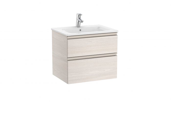 Zestaw łazienkowy 605 x 460 x 537 mm jesion nordic ROCA UNIK GAP-N szafka z 2 szufladami z umywalką 60 cm | A851476434