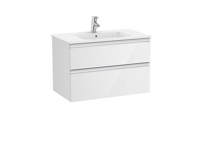 Zestaw łazienkowy 805 x 460 x 537 mm biały ROCA UNIK GAP-N szafka z 2 szufladami, umywalka centralna | A851478806